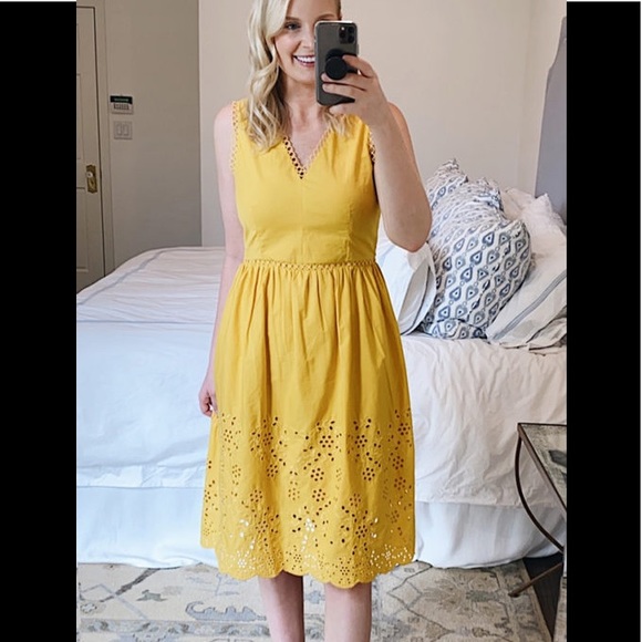 Ann Taylor ✨NWTs✨ Scalloped Eyelet Flare Dress - Picture 7 of 7